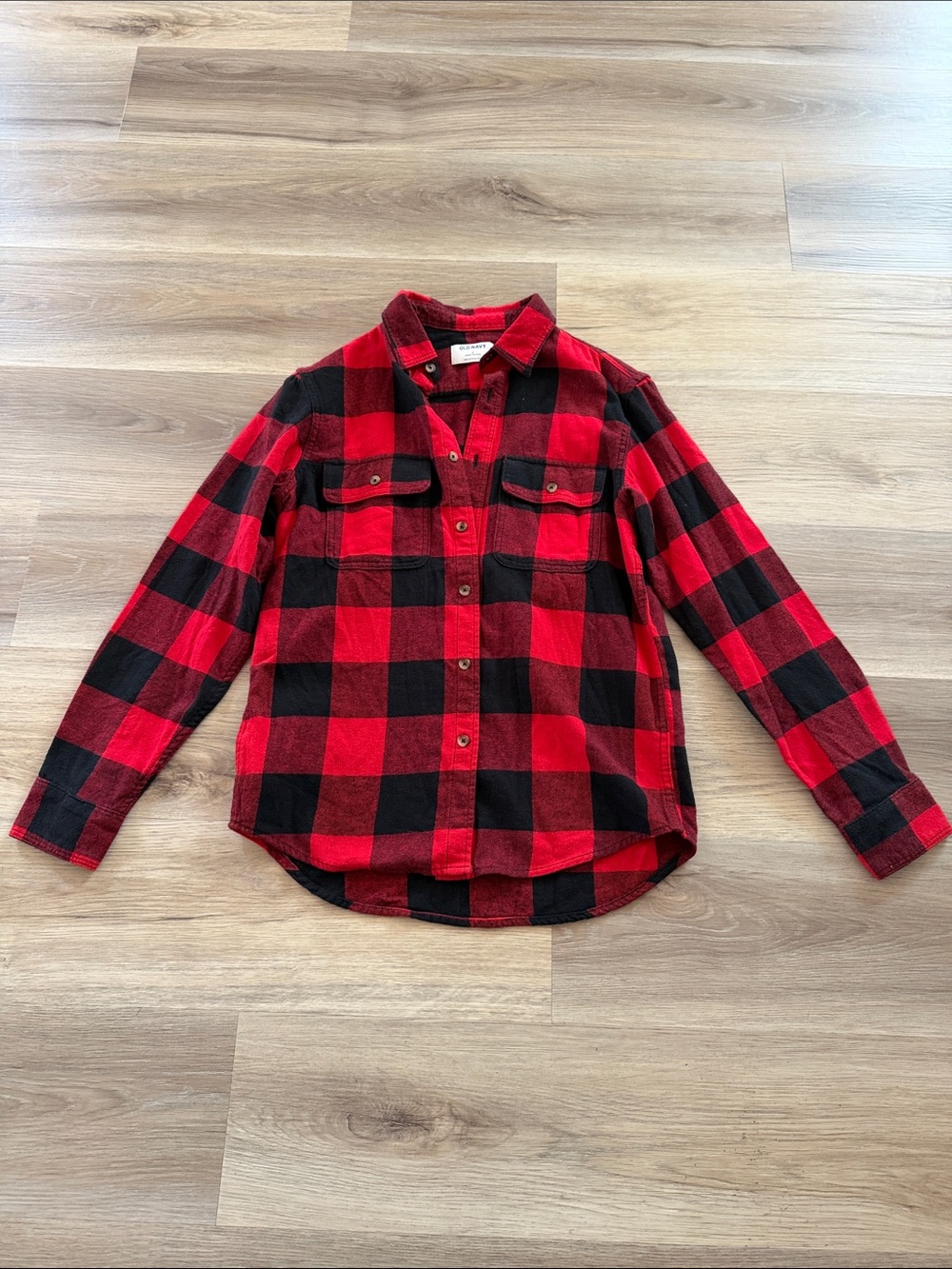 Old Navy Red & Black Buffalo Plaid Button-Down Shirt